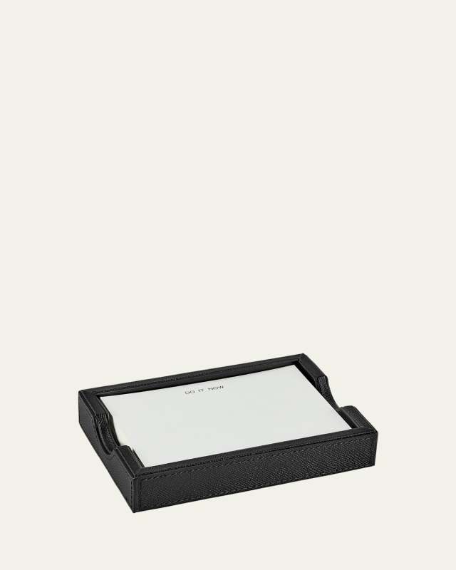 Leather Memo Tray with 100 "Do It Now" Note Cards